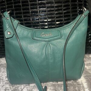 Coach aqua Leather Crossbody Bag